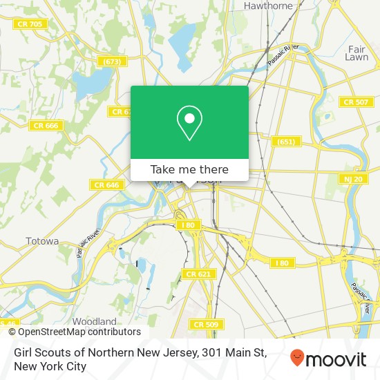 Girl Scouts of Northern New Jersey, 301 Main St map