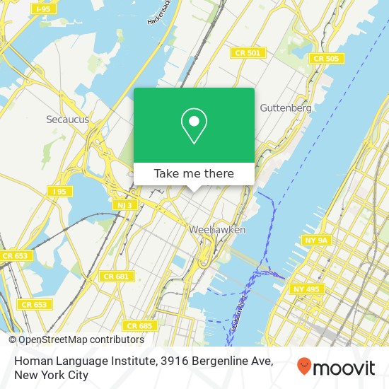Mapa de Homan Language Institute, 3916 Bergenline Ave