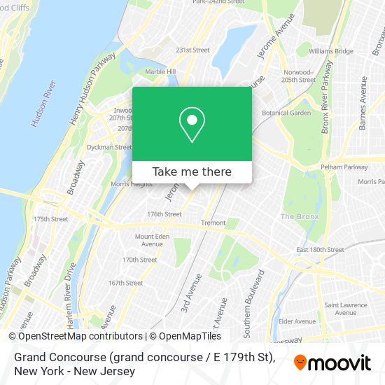 Grand Concourse (grand concourse / E 179th St) map