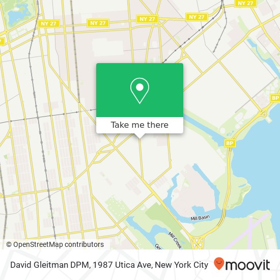 Mapa de David Gleitman DPM, 1987 Utica Ave