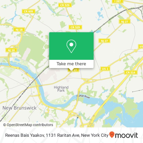 Mapa de Reenas Bais Yaakov, 1131 Raritan Ave
