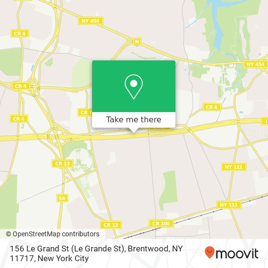 Mapa de 156 Le Grand St (Le Grande St), Brentwood, NY 11717