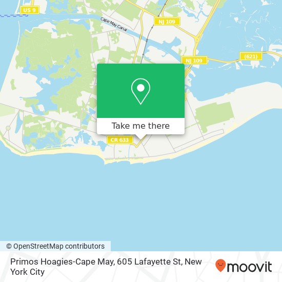 Mapa de Primos Hoagies-Cape May, 605 Lafayette St