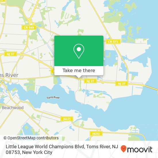 Mapa de Little League World Champions Blvd, Toms River, NJ 08753