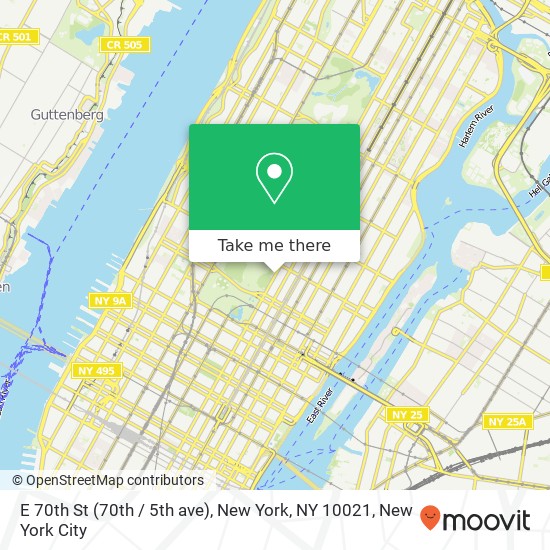 E 70th St (70th / 5th ave), New York, NY 10021 map