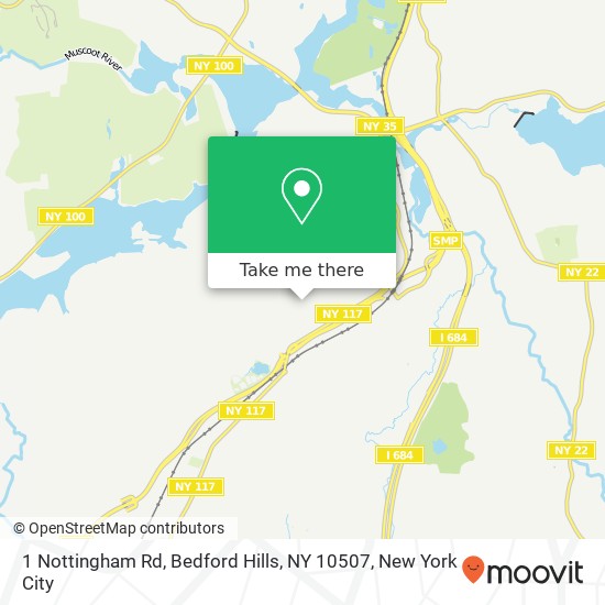 Mapa de 1 Nottingham Rd, Bedford Hills, NY 10507