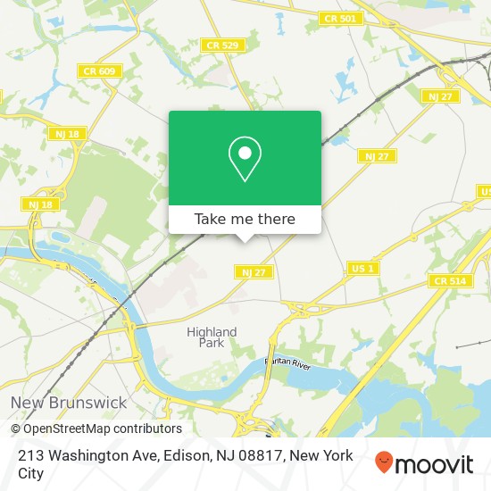 213 Washington Ave, Edison, NJ 08817 map