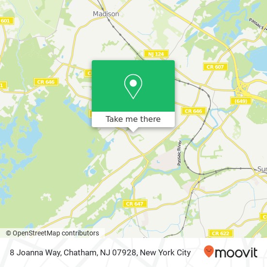 Mapa de 8 Joanna Way, Chatham, NJ 07928