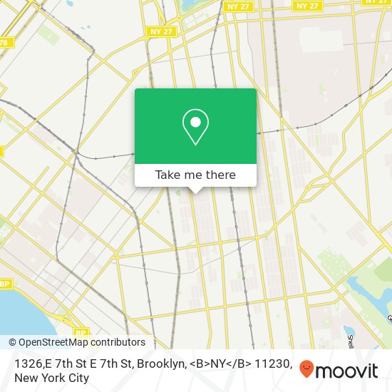 1326,E 7th St E 7th St, Brooklyn, <B>NY< / B> 11230 map