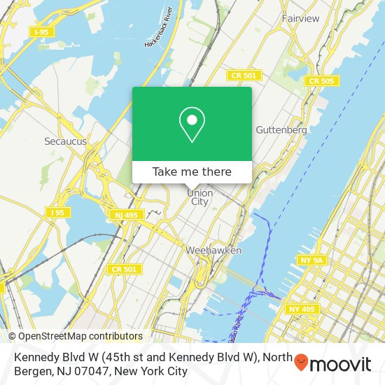 Kennedy Blvd W (45th st and Kennedy Blvd W), North Bergen, NJ 07047 map