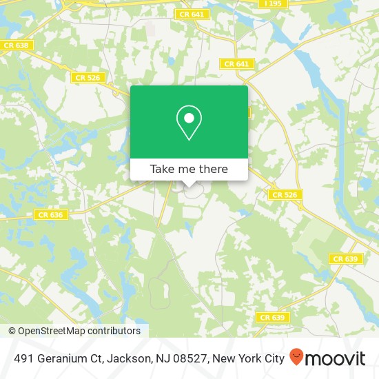 Mapa de 491 Geranium Ct, Jackson, NJ 08527