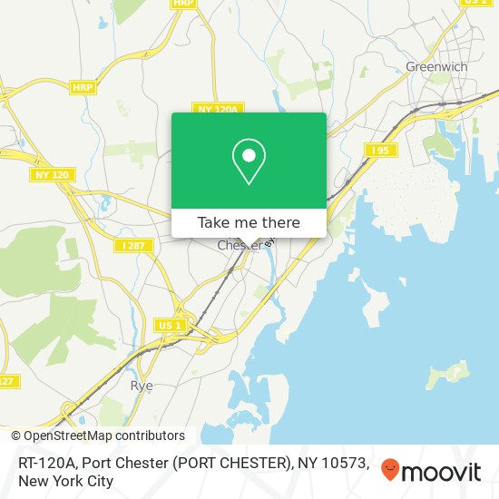 Mapa de RT-120A, Port Chester (PORT CHESTER), NY 10573