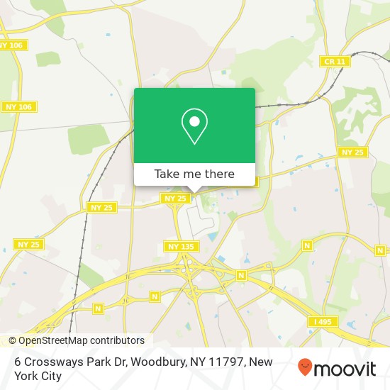 Mapa de 6 Crossways Park Dr, Woodbury, NY 11797