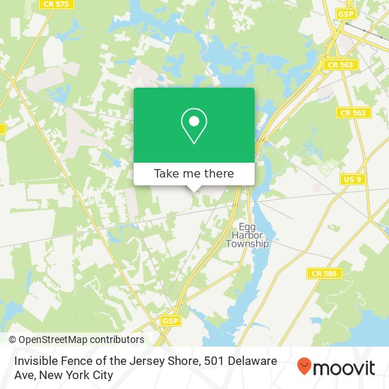 Invisible Fence of the Jersey Shore, 501 Delaware Ave map