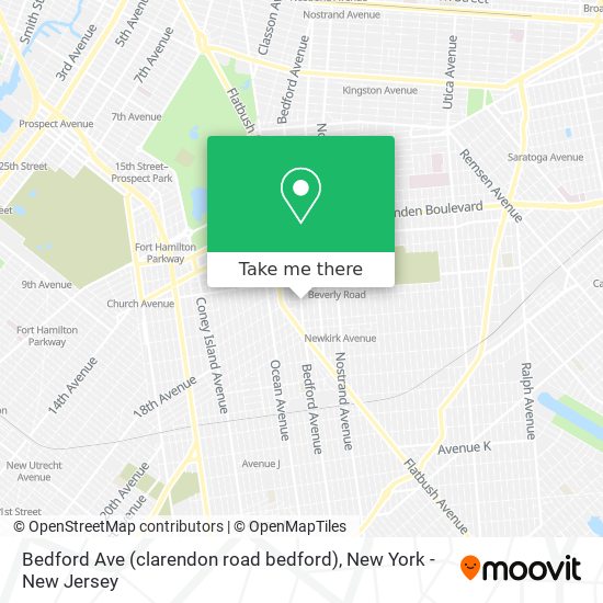 Bedford Ave (clarendon road bedford) map