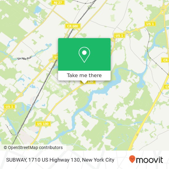 Mapa de SUBWAY, 1710 US Highway 130