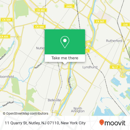 Mapa de 11 Quarry St, Nutley, NJ 07110