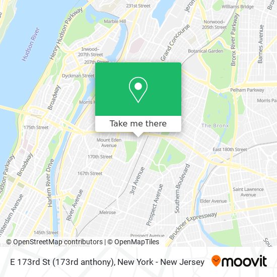 Mapa de E 173rd St (173rd anthony)