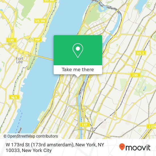 Mapa de W 173rd St (173rd amsterdam), New York, NY 10033