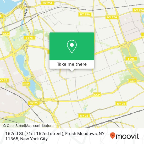 Mapa de 162nd St (71st 162nd street), Fresh Meadows, NY 11365