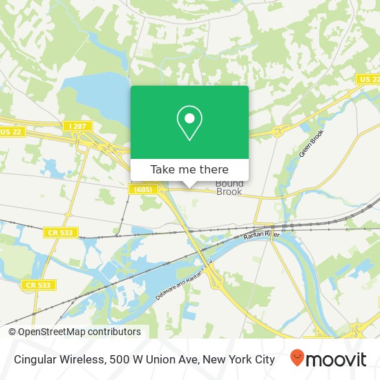 Mapa de Cingular Wireless, 500 W Union Ave