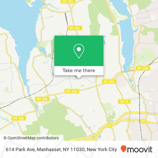 Mapa de 614 Park Ave, Manhasset, NY 11030