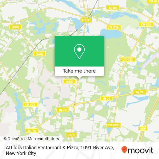 Attiloi's Italian Restaurant & Pizza, 1091 River Ave map