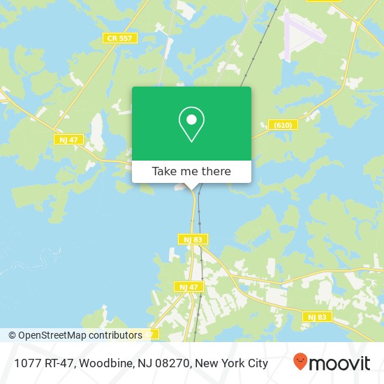 Mapa de 1077 RT-47, Woodbine, NJ 08270