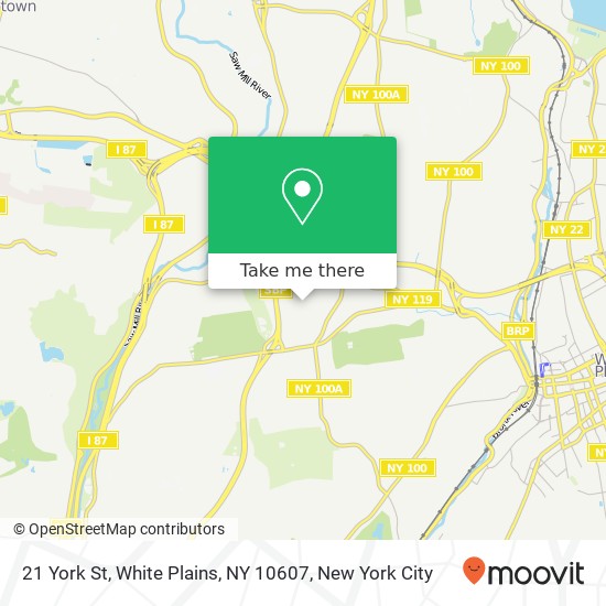 Mapa de 21 York St, White Plains, NY 10607