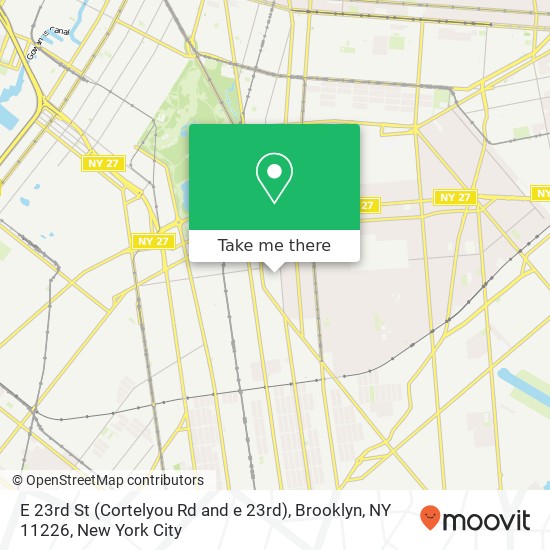 Mapa de E 23rd St (Cortelyou Rd and e 23rd), Brooklyn, NY 11226