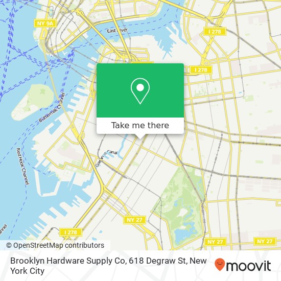 Mapa de Brooklyn Hardware Supply Co, 618 Degraw St