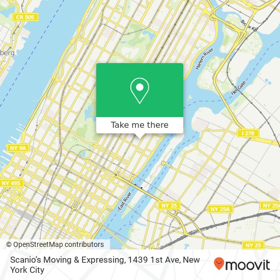 Scanio's Moving & Expressing, 1439 1st Ave map