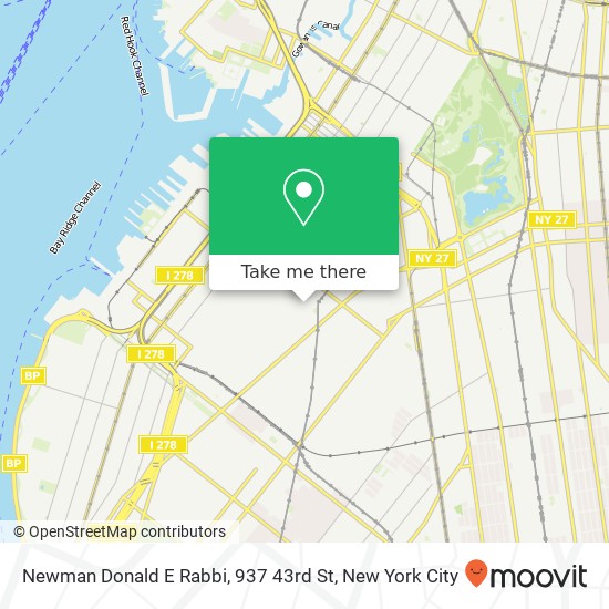 Newman Donald E Rabbi, 937 43rd St map