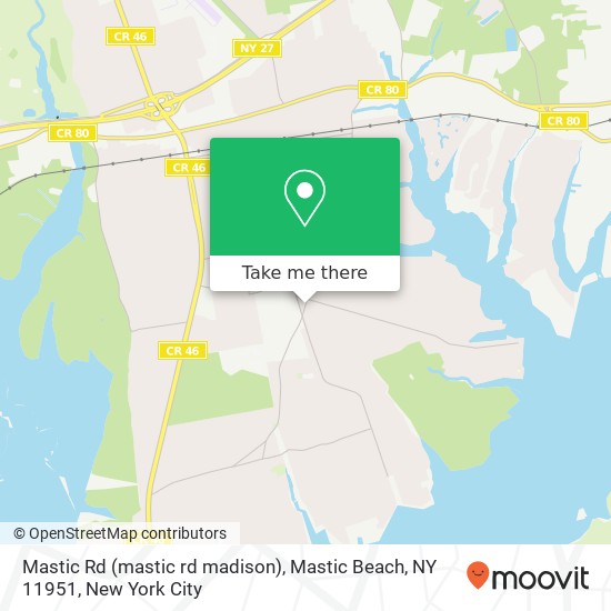 Mapa de Mastic Rd (mastic rd madison), Mastic Beach, NY 11951