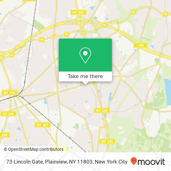 Mapa de 73 Lincoln Gate, Plainview, NY 11803