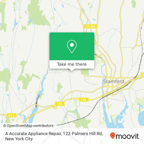 Mapa de A Accurate Appliance Repair, 122 Palmers Hill Rd