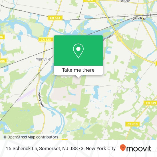 Mapa de 15 Schenck Ln, Somerset, NJ 08873