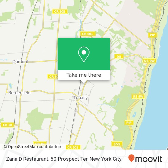 Zana D Restaurant, 50 Prospect Ter map