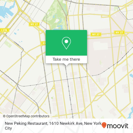 Mapa de New Peking Restaurant, 1610 Newkirk Ave