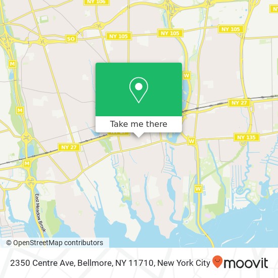 Mapa de 2350 Centre Ave, Bellmore, NY 11710