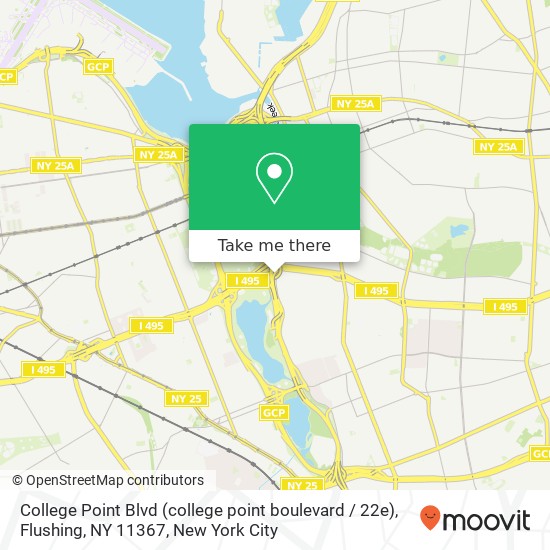 Mapa de College Point Blvd (college point boulevard / 22e), Flushing, NY 11367