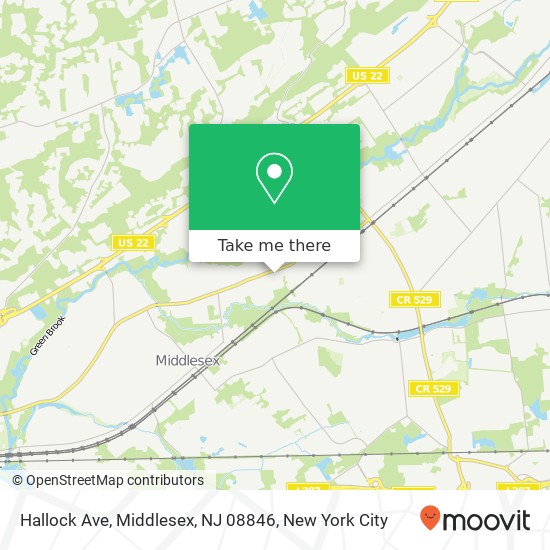 Mapa de Hallock Ave, Middlesex, NJ 08846