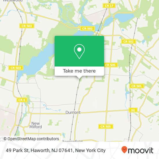 Mapa de 49 Park St, Haworth, NJ 07641