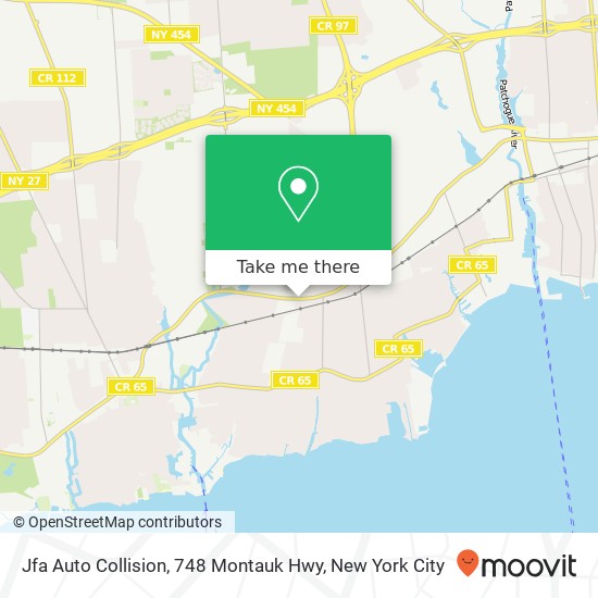 Mapa de Jfa Auto Collision, 748 Montauk Hwy