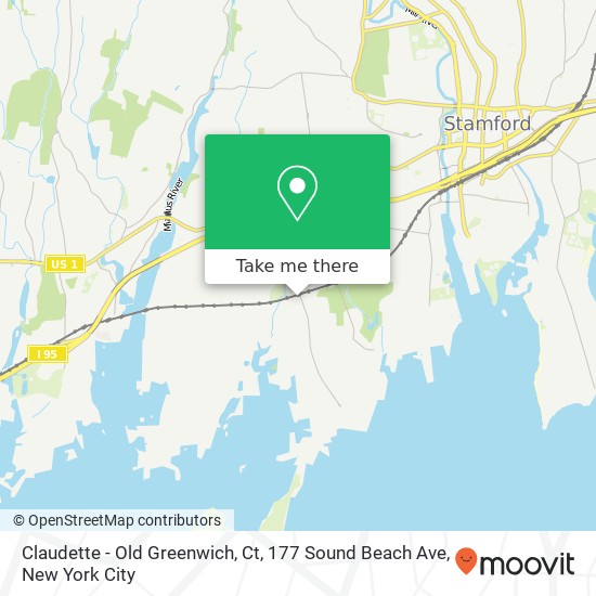 Mapa de Claudette - Old Greenwich, Ct, 177 Sound Beach Ave