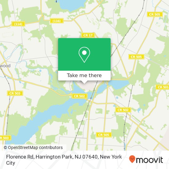 Mapa de Florence Rd, Harrington Park, NJ 07640