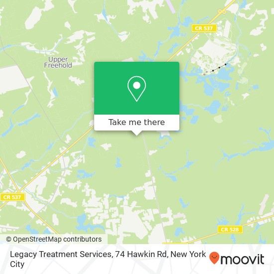 Mapa de Legacy Treatment Services, 74 Hawkin Rd