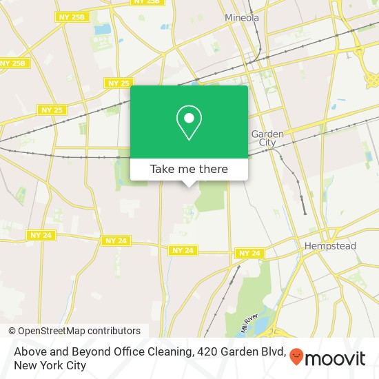 Above and Beyond Office Cleaning, 420 Garden Blvd map