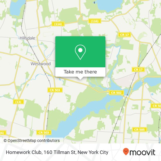 Mapa de Homework Club, 160 Tillman St