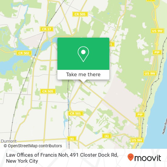 Mapa de Law Offices of Francis Noh, 491 Closter Dock Rd